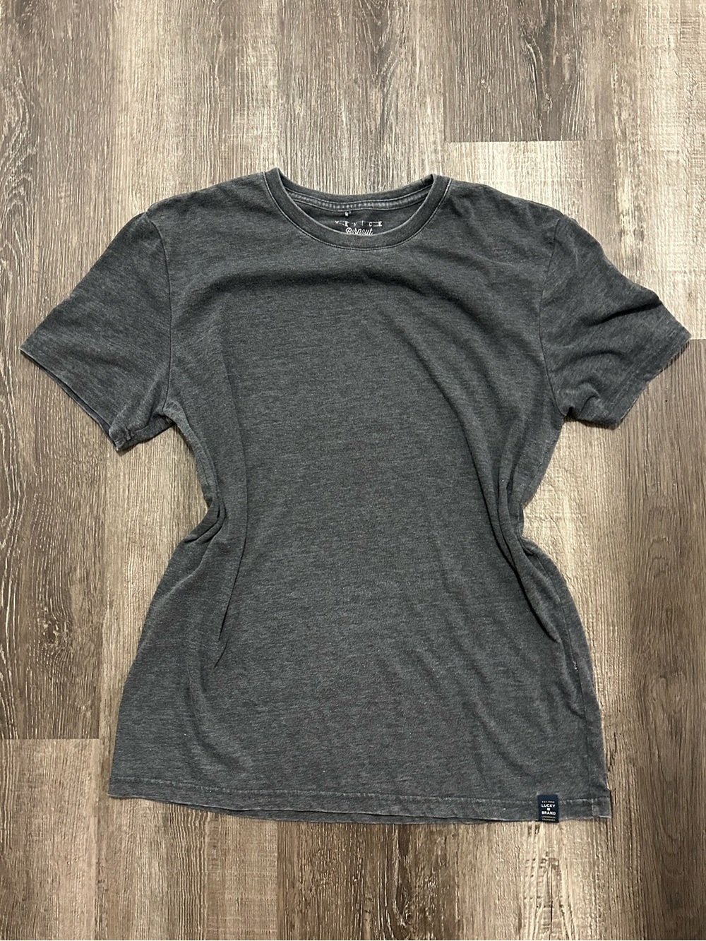 3/$10 Lucky Brand Venice Burnout Gray Tee